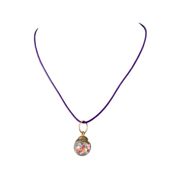 Star confetti globe necklace - Picture 1 of 4